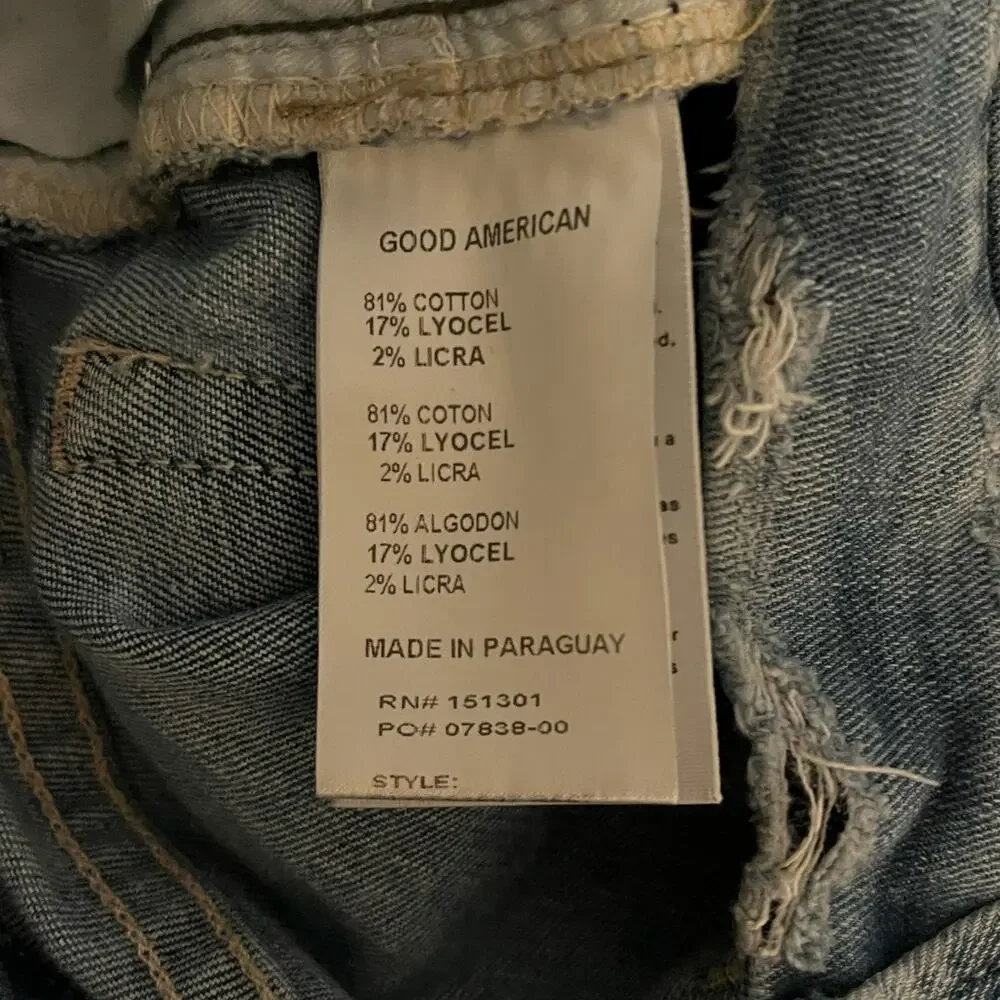 Good American Good Legs Distressed Skinny Jeans – Blue Wash, Size 6/28 - Picture 6 of 8